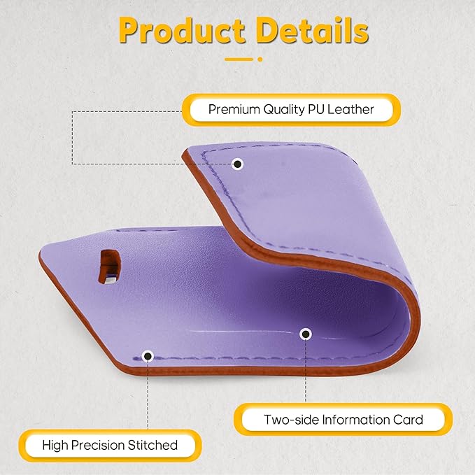 Travelambo Luggage Tags for Suitcases Faux Leather Privacy Protection 26 Pack Bag Tags Travel Accessories Essential, Classic Purple
