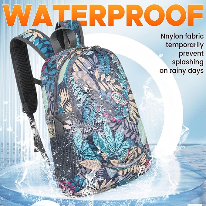 sunhiker Small Cycling Hiking Backpack Water Resistant Travel Backpack Lightweight Daypack M0714 （20-25L） (Leaf)