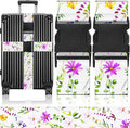 Slohif Luggage Straps for Suitcases Travel Belt Accessories Luggage Connector Identifiers Over Handle with Buckle Unique Nylon Adjustable Strap for Sleeping Bag Car Seat Purple Flower(2 Pack)