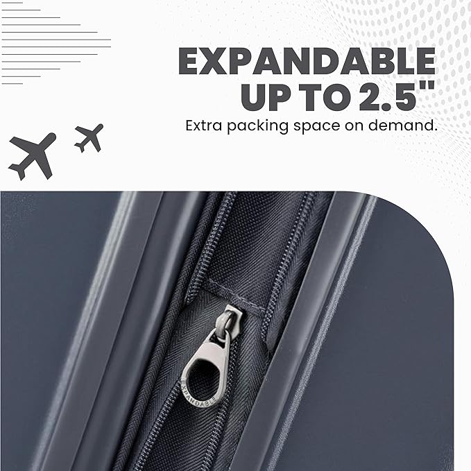 Spyder Carve 25 Inch Medium Expandable Hardside Upright Suitcase, with 360° Spinner Wheels, TSA Approved Lock, Gray