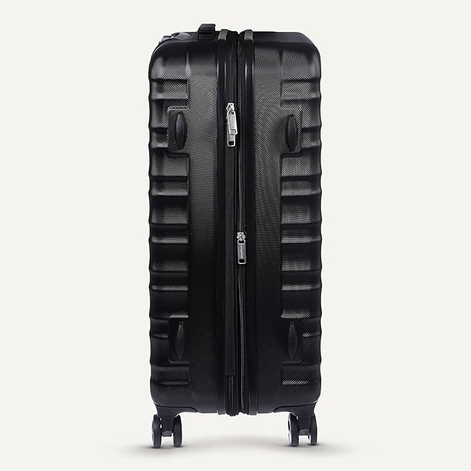 Amazon Basics 2-Piece Set (21", 30"), Hardshell Suitcases With Wheels, Expandable For Up to 25% More Space, With Scratch-Resistant Surface, Four Multi-directional Wheels, Black