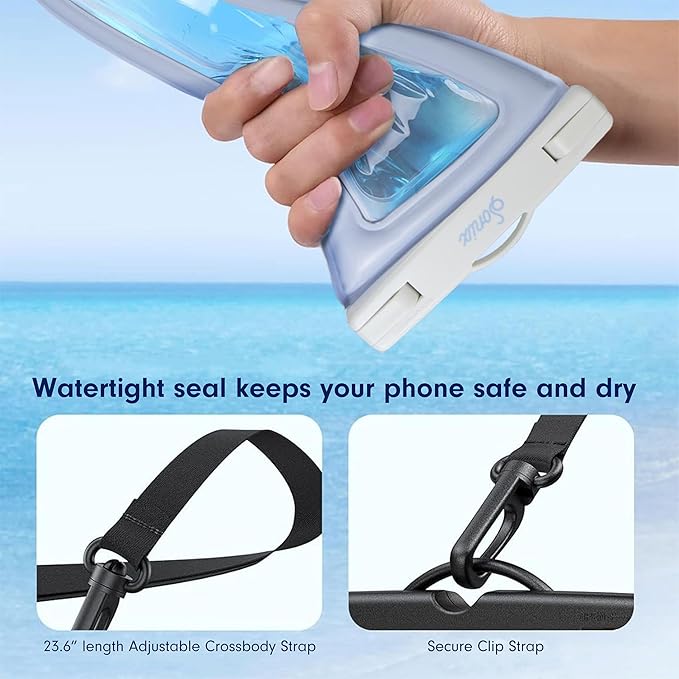 Sonix Waterproof Phone Pouch - Floating Phone Case Dry Bag w/Crossbody Lanyard - Beach Cruise Travel Essentials - Compatible w/All Devices, Touchscreen Friendly | Cherry on Top