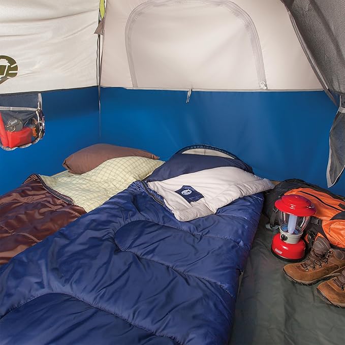Coleman Brazos 20/30°F Adult Cool-Weather Sleeping Bag with No-Snag Zipper & Stuff Sack, Machine Washable, Great for Camping, Traveling, Guests, & More