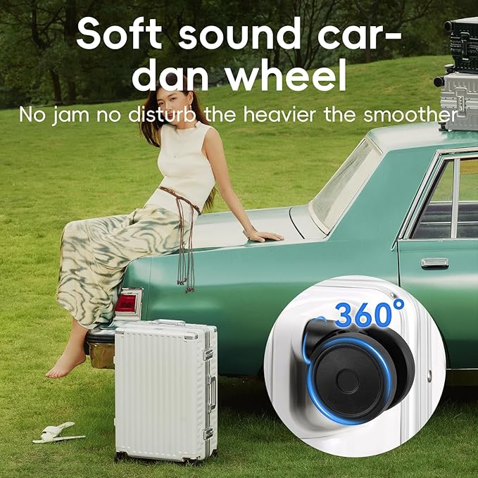 ROAMING Zipperless Luggage 22 Inch with Aluminum Frame, Polycarbonate Trunk-Medium Lightweight Hard Shell Suitcase with Spinner Wheels, Metal Travel Luggage with Double Tsa Locks, Shell white