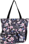 ETidy Large Capacity Foldable Tote Bag With Zipper Water-resistant SandproofWomen Beach Bag Handbag GymBag Travel ShoppingBag