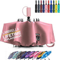 LANBRELLA Compact Reverse Folding Umbrella Auto Windproof Travel Umbrella