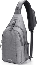 G4Free Sling Bag RFID Blocking Sling Backpack Crossbody Chest Bag Daypack for Hiking Travel(Gray)