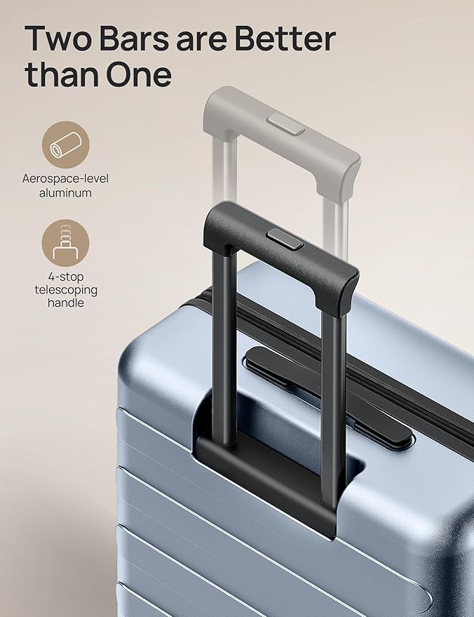 Carry on Luggage 22 X 14 X 9 Airline Approved, 20 Inch Luggage for 3-5 Days Travel, Double Spinner Wheels, 100% Hardshell PC, TSA Lock (00-Shadow (Expandable), Checked 24-Inch)