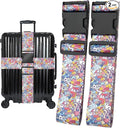 Monsters Luggage Straps for Suitcases, Adjustable Luggage Travel Belt to Keep Luggage Security While Travel, Strong Polyester Fabric, Easy-to-Recognize Funny Pattern Travel Essentials, 2 Pack