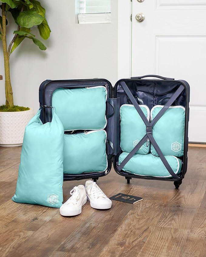 Compression Packing Cubes Set for Travel - Lightweight, Durable Clothes Organizer for Carry-On Luggage and Suitcases by TRIPPED Travel Gear