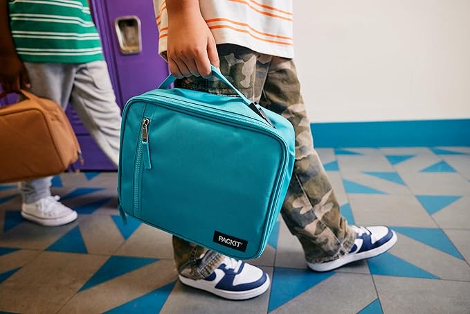 PackIt Freezable Classic Lunch Box, Rainbow Sky, Built with EcoFreeze Technology, Collapsible, Reusable, Zip Closure With Zip Front Pocket and Buckle Handle, Perfect for School Lunches