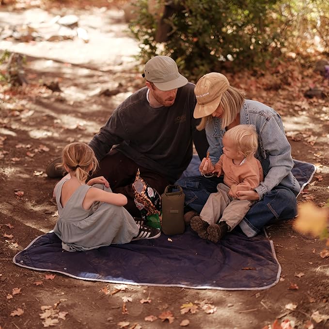 Gravel Layover Travel Blanket – Ultra-Light, Compact Down Alternative for Camping and Travel (Blue)