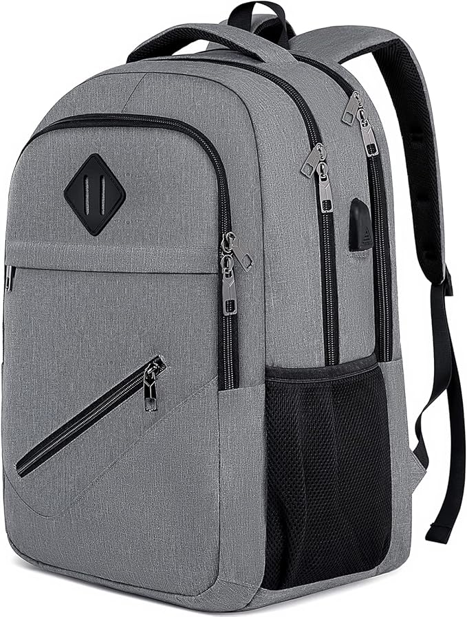 Backpack, School Backpacks for Teen Boys & Girls, Student Bookbag Fits 17.3 Inch Laptop with USB Charging Port, Water Resistant Travel Backpack, Sturdy Anti Theft Computer Bag Gifts Men Women