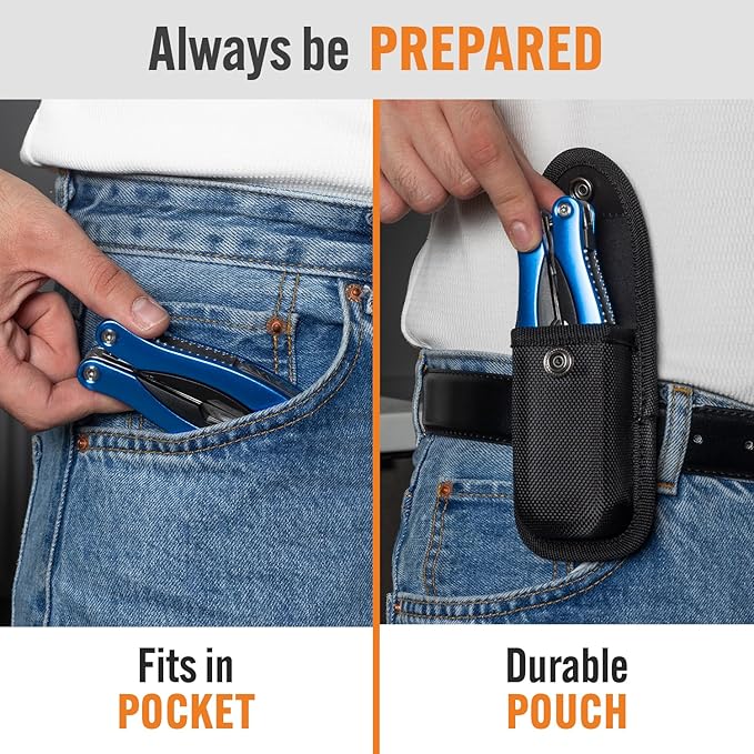Multitool 15-in-1 with Safety-Locking, Stainless Steel Multi Tool Pliers, Functional Pocket Knife (EDC) for Outdoors, Camping, Hiking, Fishing, Simple Repir, Gift for Father, Husband Brother Boyfriend