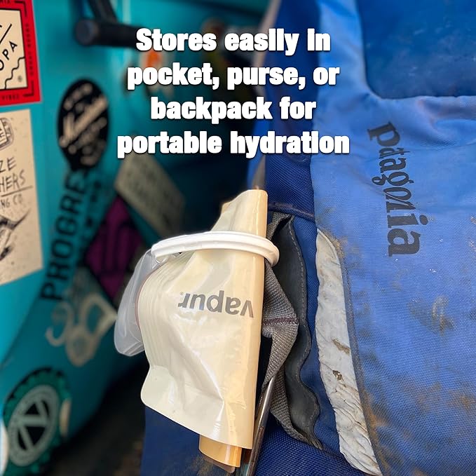 Vapur Collapsible Water Bottle With Carabiner, Compact Bottle Folds Flat For Hydration On The Go, Ideal for Traveling, Hiking or Camping, 23 Ounce, Lavender, Pack of 1