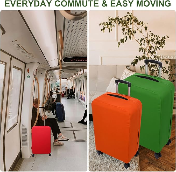 PATIKIL Luggage Cover, Suitcases Covers Elastic Carry on Cover Protector Washable Scratch-Resistant Fits 19-21 Inch Luggage for Travel Business Trips, Dark Green