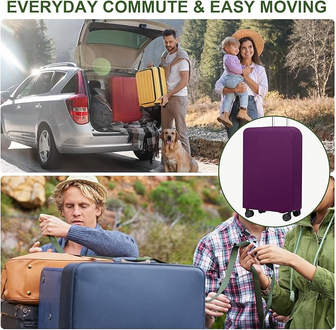 PATIKIL Luggage Cover, Suitcases Covers Elastic Carry on Cover Protector Washable Scratch-Resistant Fits 19-21 Inch Luggage for Travel Business Trips, Purple