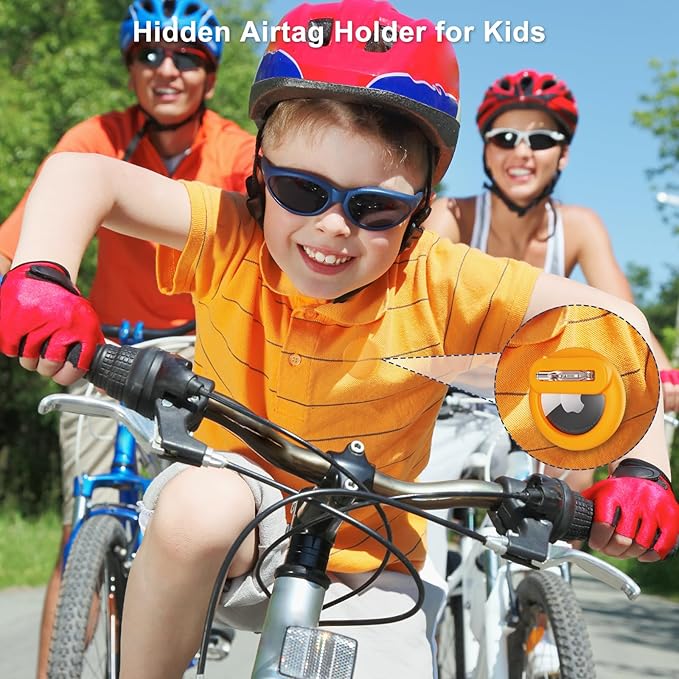 Compatible for Air Tags-4 Pack Apple Kids Hidden, Airtag Holder for Kid, AirTag Hidden Kids Holder with Invisible Pin, Anti Lost, for Children, Elderly, Luggage, Clothing (Black White Pink Purple)