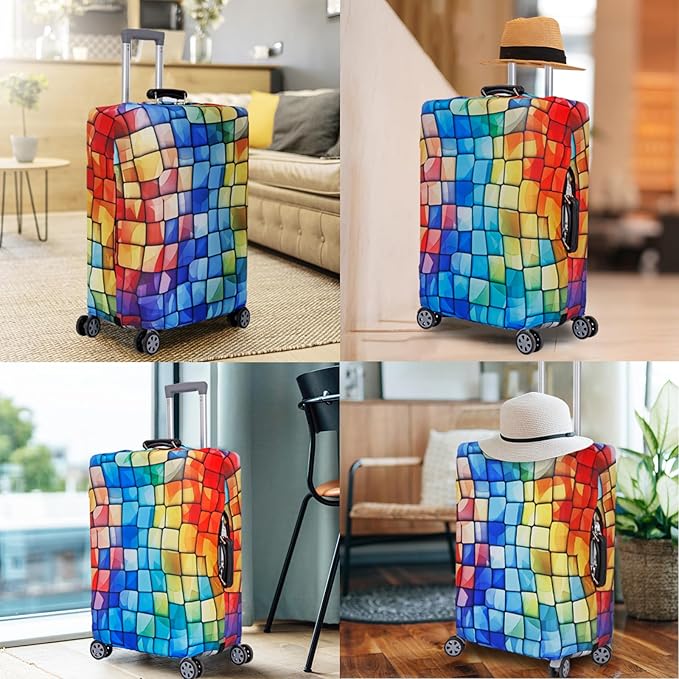 MosaiRudo Travel Luggage Covers For Suitcase Tsa Approved,Suitcase Cover Protector Fit 18-32 Inch Luggage Travel Accessories (T2492, XL)