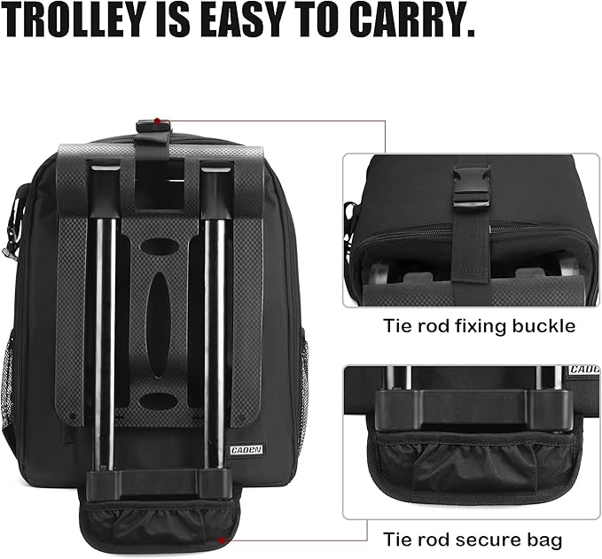 CADeN Camera Backpack Bag Professional for DSLR/SLR Mirrorless Camera Waterproof, Camera Case Compatible for Sony Canon Nikon Camera and Lens Tripod Accessories (Large, 5.0 Black)