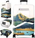 Slohif Luggage Cover for Suitcase Tsa Approved Protector - Luggage Sleeve Large Suit Case Cover Travel Stretch Baggage Case Protective Washable Fit 24-27 Inch Mountain M