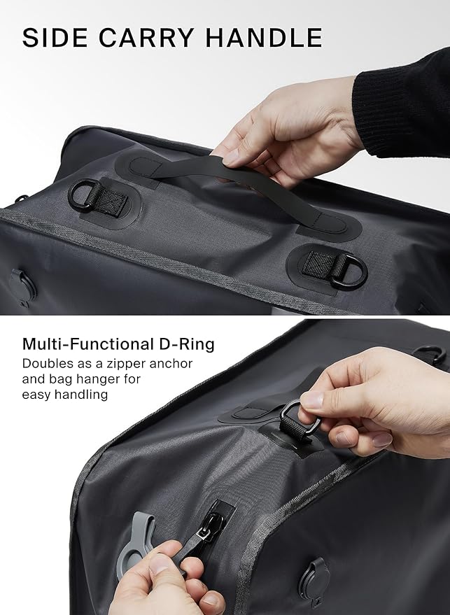 Black Voyage Reusable Vacuum Compression Travel Bag for Carry-On Suitcase and Backpack, Recycled IP67 Waterproof Space Saver Airback (2-Pack, 21L - No Pump)