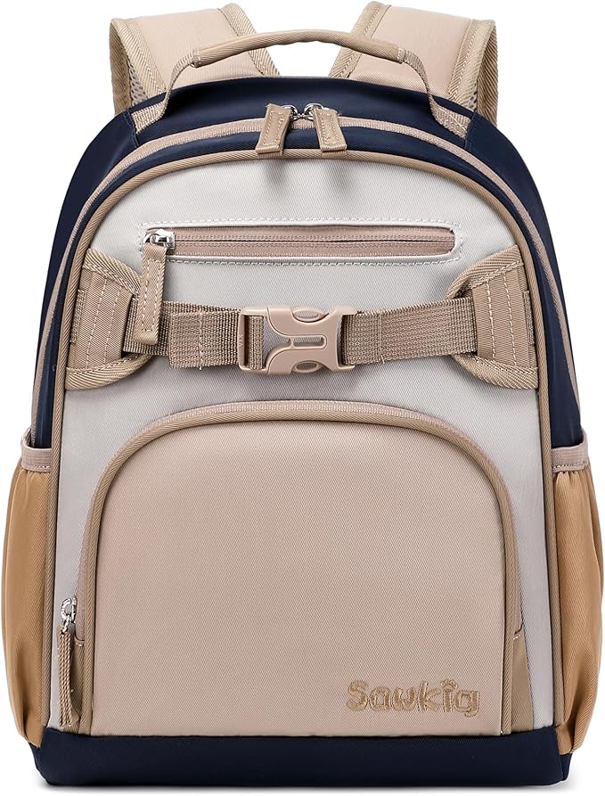 Cute Mini Toddler Backpacks for Boys 2-4 Little Kids Backpack Preschool Bookbag (Brown Gray)