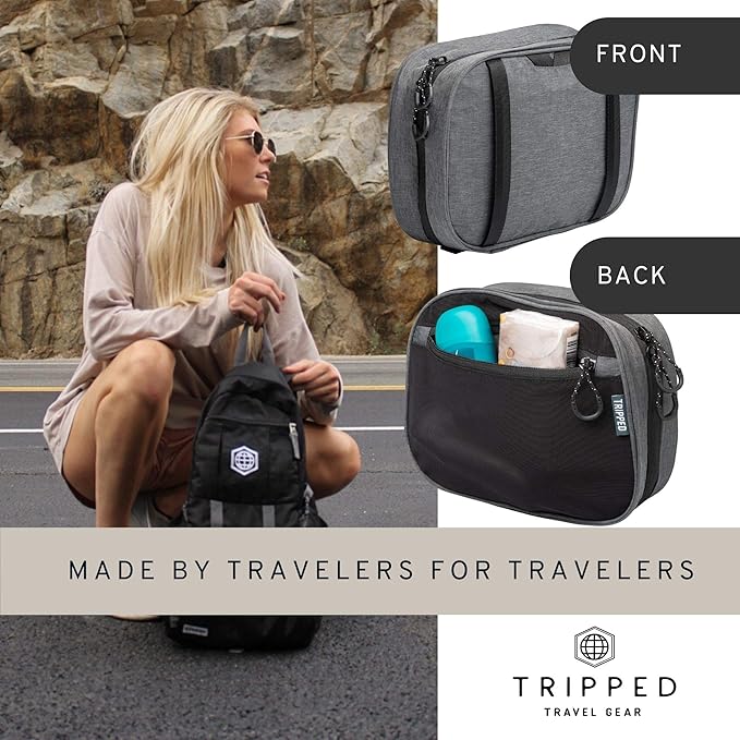 Toiletry Bag Kit Set: Hanging Travel Toiletry Bag + 311 TSA Cosmetic Liquid Bag + Ultralight Accessory Organizer Pouch