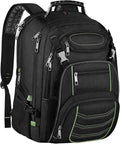 Travel Laptop Backpack,Extra Large 18.4 Inch Laptop RFID Anti Theft TSA Friendly Backpack with USB Charging Port,Water Resistant Backbag,Heavy Duty Computer Bag for Women Men,21.2*15.5*11.5 inch Green