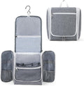 Della Gao Travel Hanging Toiletry Bag for Men and Women, Large Capacity Cosmetics Bag Makeup Bag Organizer, Bathroom Bag, Water-Resistant Nylon, Grey
