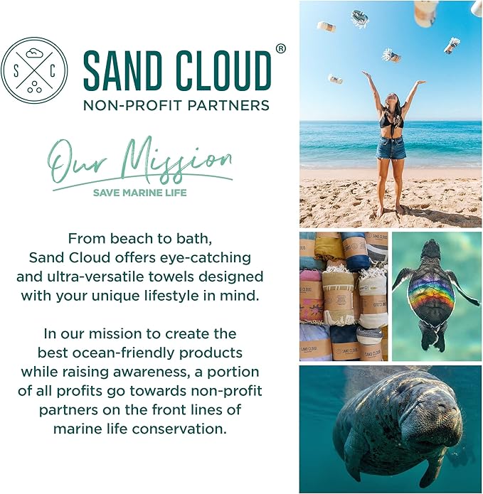 Sand Cloud Turkish Beach Towel - Sand Free - 100% Organic Turkish Cotton Yarn - Quick Dry Towel for Beach, Picnic Blanket or Throw - As Seen on Shark Tank - Tie Dye (Wanderlust)