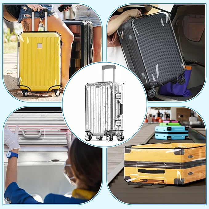 Yotako Clear PVC Suitcase Cover Protectors 24 Inch Luggage Cover for Wheeled Suitcase 24''