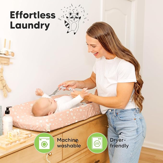 2-Pack Organic Changing Pad Covers for Girl,Boy, Neutral - 100% Cotton Changing Table Pad Cover,Soft Baby Nursery Diaper Changing Pad Sheets,Contour Changing Pads Liners,Change Pad Cover (Butterflies)