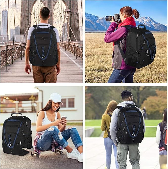 Mogplof 18.4 Laptop Backpack Men Women, 55L Extra Large Laptops Backpack with USB Charger Port,TSA Friendly Flight Approved and RFID Anti-theft Pocket,Water Resistant Suiltable for Traveling&Business