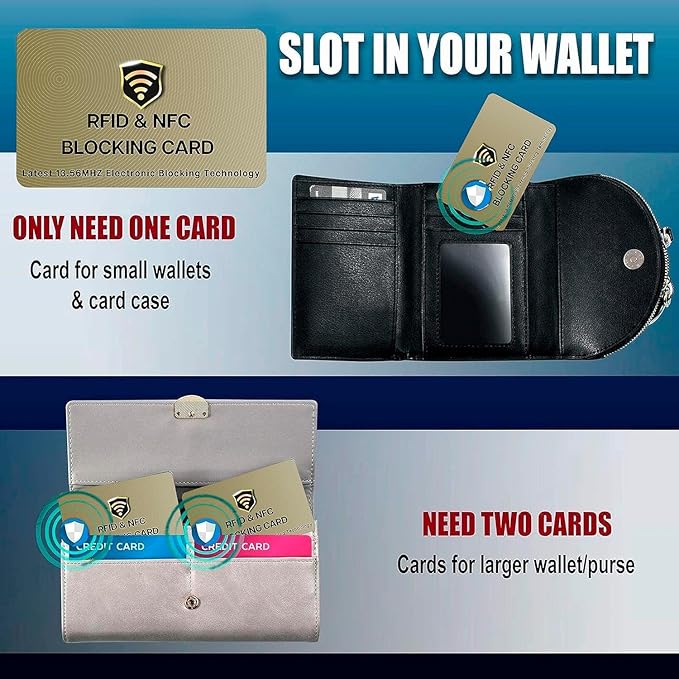 SaiTech IT RFID Cards One Card Protects Entire Wallet Purse For Men & Women, Contactless Bank Debit Credit Card Protector ID ATM Guard Card – Golden (1 Pcs Golden)