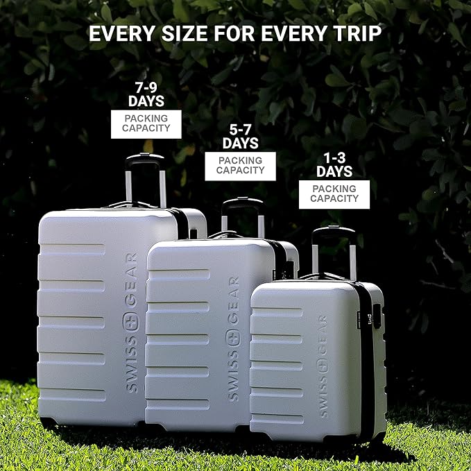SwissGear 7366 Hardside Expandable Luggage with Spinner Wheels, Cobalt, 3-Piece Set (19/23/27)