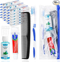 10 Set Travel Toothbrush Kit Bulk,Disposable Toothbrush with Toothpaste Set with Mouthwash,Toothpaste,Cover,Comb,Zip Bag,Floss Picks,Toothbrushes Set for Homeless,Travel