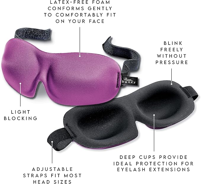 Bucky 40 Blinks No Pressure Printed Eye Mask for Travel & Sleep, Snowflakes, One Size