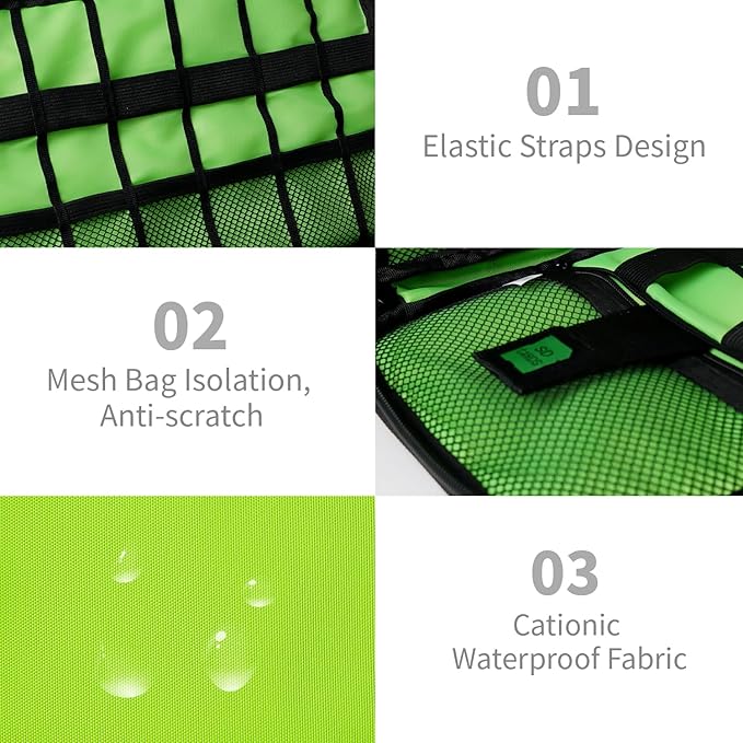 Electronics Organizer Travel Case,Electronic Accessories Storage Bag,Portable Waterproof Cable Organizer Bag,Travel Cord Organizer Bags for Small Charging Cord Storage,SD Card-Green