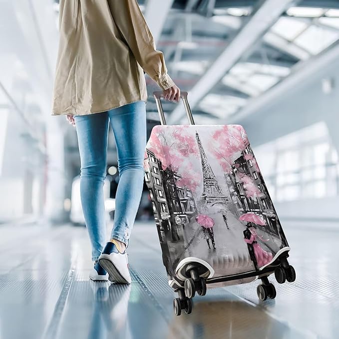 Travel Luggage Cover Suitcase Protector Fits 18-32 Inch Wheel Covers PatternedTravel Related Items Flower Luggage Protector Elastic L