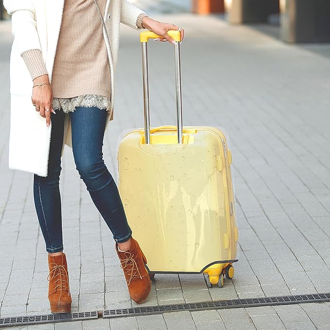 Clear Luggage Cover for 20 inch Suitcase Tsa Approved Thicken PVC Plastic Suitcase Protector Cover for Baggage Travel Waterproof.