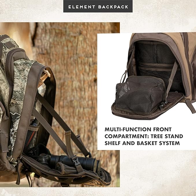 Insights Hunting by frogg toggs - The Element, Heavy Duty 1,831 Cubic Inch Hiking Fishing Camping Hunting Backpack, Mossy Oak DNA