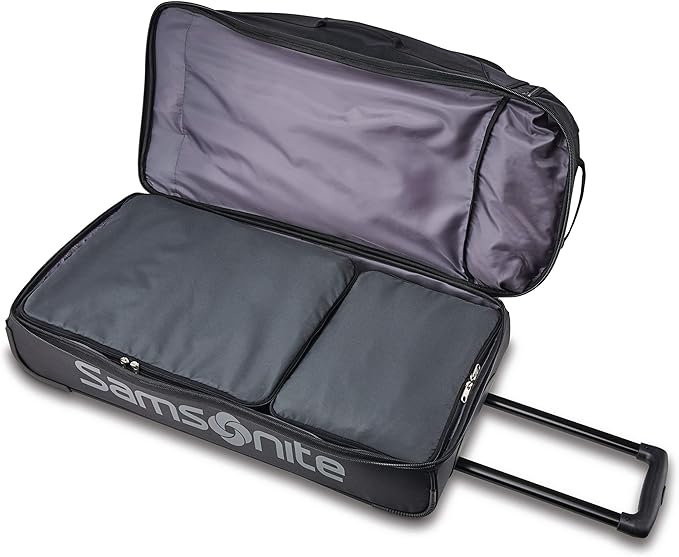 Samsonite Andante 2 Wheeled Duffel Bag – 32-Inch Durable Rolling Luggage with Inline Skate Wheels, Push-Button Handle & Spacious Compartments – Travel-Friendly and Lightweight - All Black