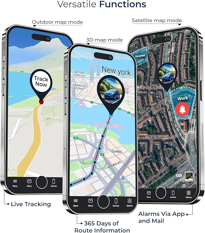 SALIND GPS Magnetic, up to 180 Days Battery - Car GPS Tracker for Vehicles, Motorcycles & Trucks, Car Tracker Device with Strong Built-in Magnet, Robust & Splash Proof - Real Time Car Tracking Device