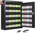 125 Keys Key Lock Box Wall Mount, Anti-Theft Key Organizer with Colored Key Tags and Key Drop Slot, Conveniently Key Cabinet for Car Garage House Rental Office Business