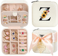 AYGXU Travel Jewelry Box for Women and Girls - Small Case With Initial A-Z - Teacher Gifts