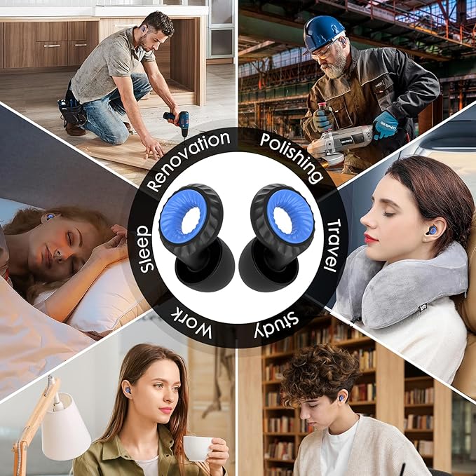 Ear Plugs for Sleeping Noise Cancelling -30dB, 2-Pack Reusable Soft Noise Reduction Ear Plugs for Sleep, Travel,Deep Focus, Hearing Protection,Concert with Carrying Case(White*2)