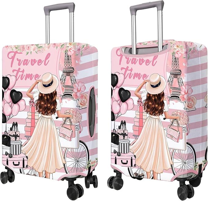 Travel Luggage Cover Suitcase Protector Fits 18-32 Inch Wheel Covers PatternedTravel Related Items Flower Luggage Protector Elastic S