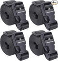 Buckle Straps with Clips, Adjustable Nylon Straps with Buckle, Packing Strap, Black 4 Pack (6’x1)