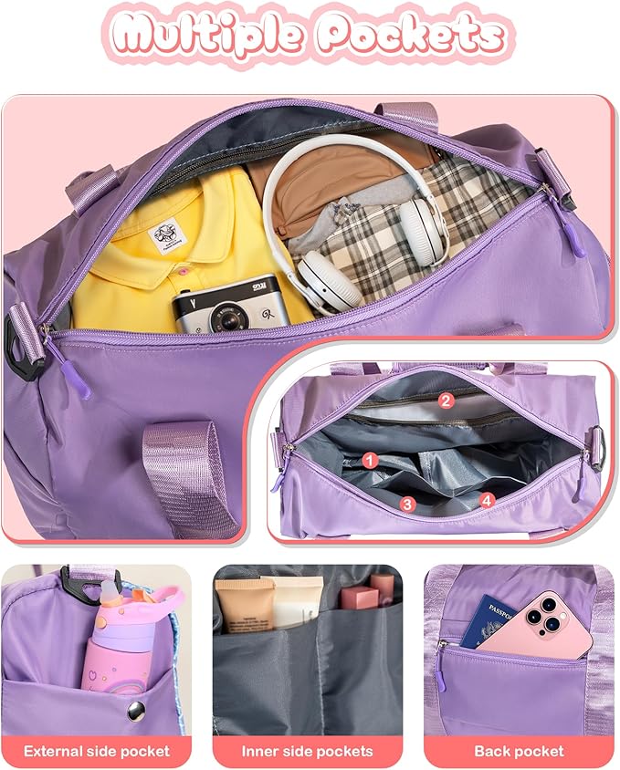 Graduation Gifts for Girls-Girl Gym Bag with Shoe Compartment, Kid Personalized Weekender Overnight Bags, Initial Travel Tote with Makeup Pouch, Gift Ideas for Niece Sister (Letter O)